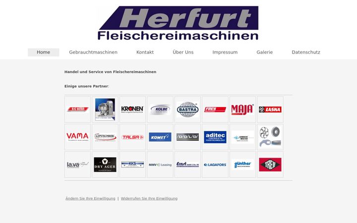 Screenshot of herfurt-fleischereimaschinen.de