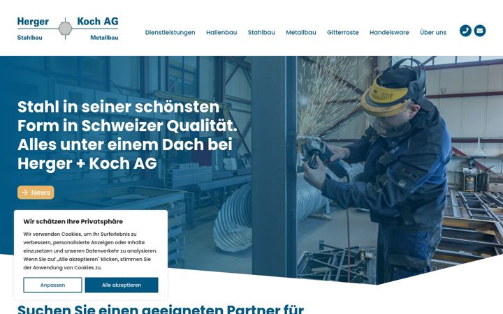 Screenshot of hergerundkoch.ch