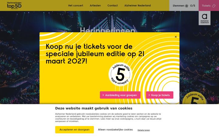 Screenshot of herinneringentop50.nl