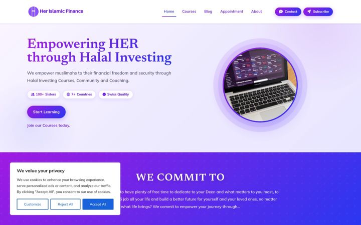 Screenshot of herislamicfinance.com