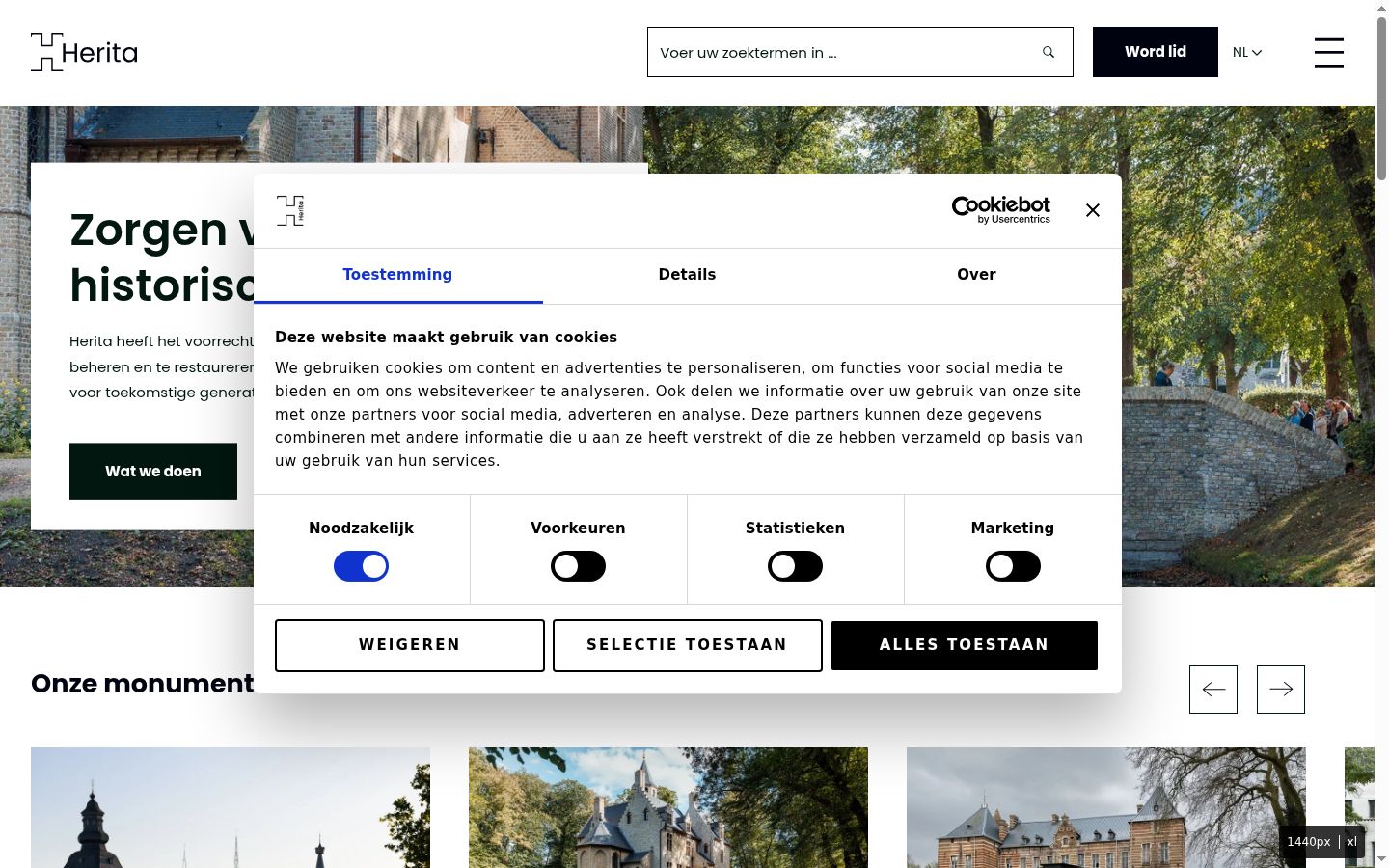 Zrzut ekranu banera zgody wyświetlanego przed jakąkolwiek interakcją