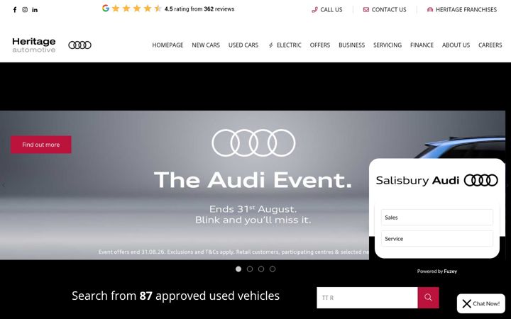 Screenshot of heritage-audi.co.uk