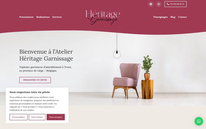 Screenshot of heritage-garnissage.be