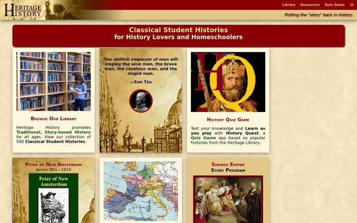 Screenshot of heritage-history.com