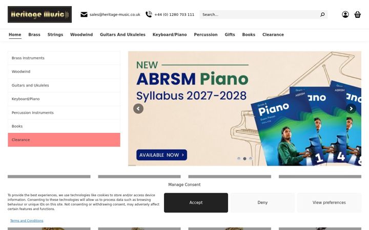 Screenshot of heritage-music.co.uk