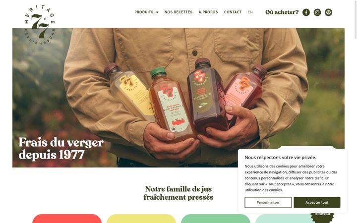 Screenshot of heritage77.com