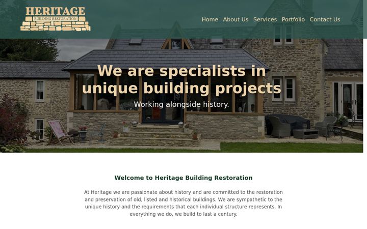 Screenshot of heritagebr.co.uk