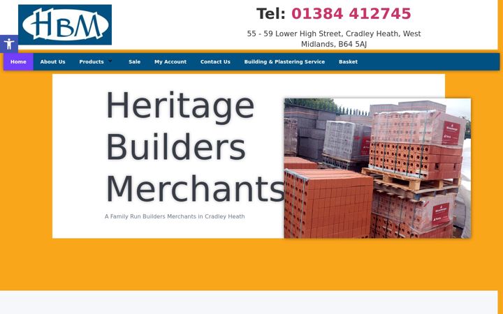 Screenshot of heritagebuildersmerchants.co.uk