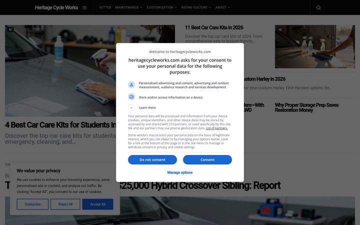 Screenshot of heritagecycleworks.com