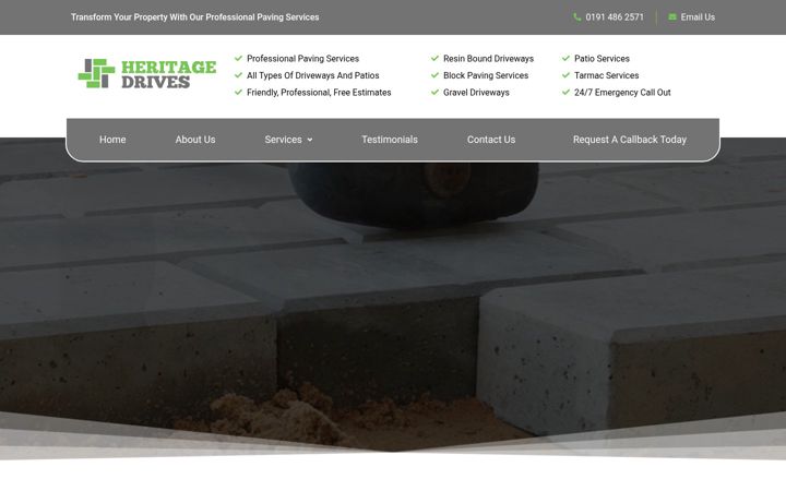 Screenshot of heritagedrivesltd.co.uk