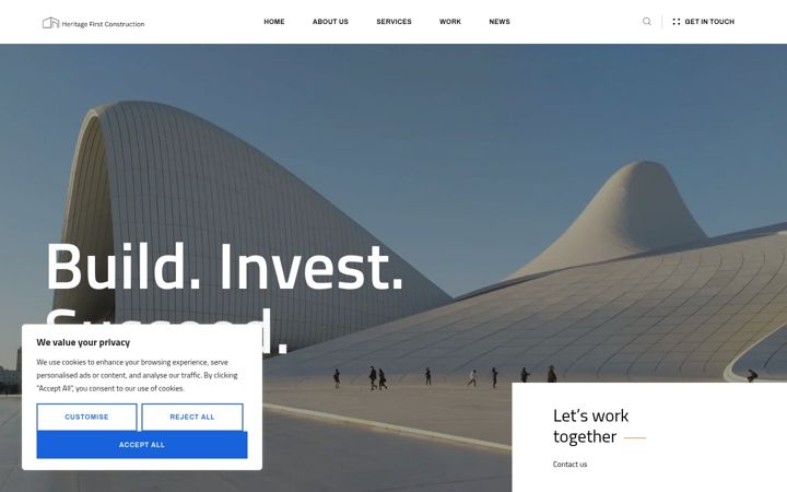 Screenshot of heritagefirstconstruction.com