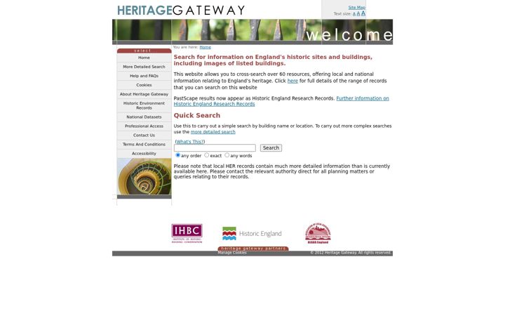 Screenshot of heritagegateway.org.uk