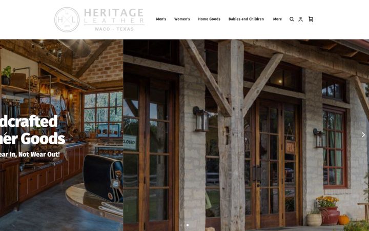 Screenshot of heritageleathergoods.com