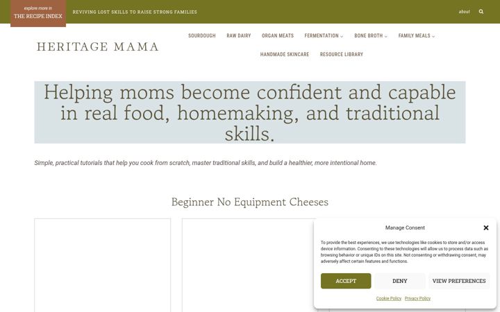 Screenshot of heritagemama.com