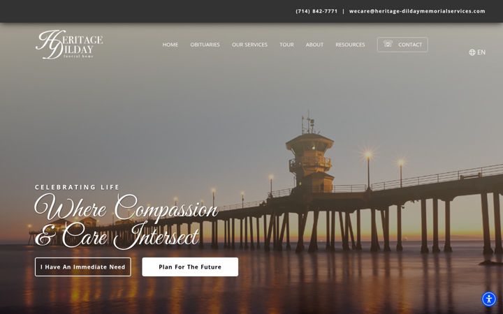 Screenshot of heritagememorialservices.com