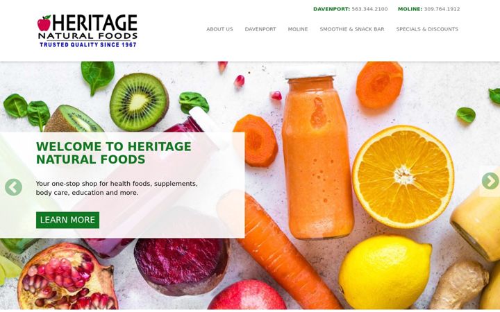 Screenshot of heritagenaturalfoods.com