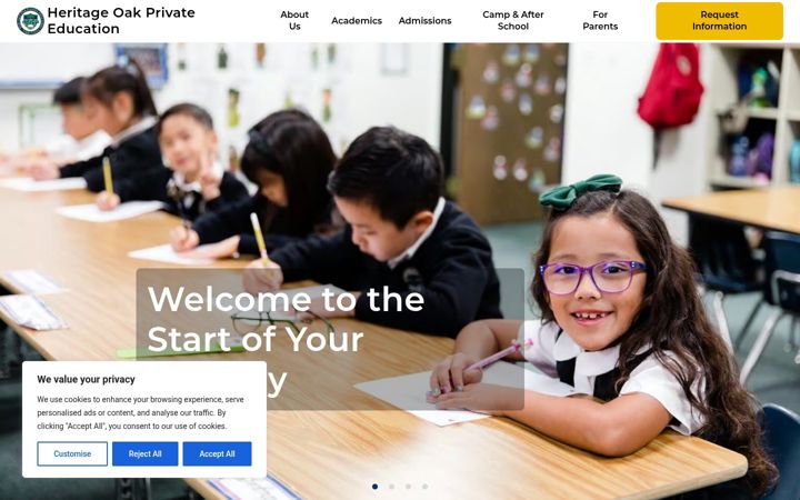 Screenshot of heritageoak.org