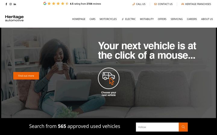 Screenshot of heritagepremium4x4.co.uk
