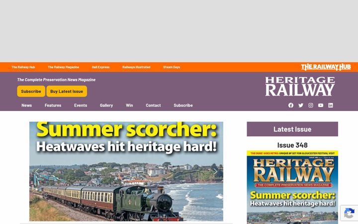 Screenshot of heritagerailway.co.uk