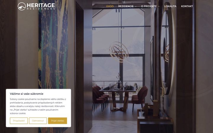 Screenshot of heritageresidences.sk