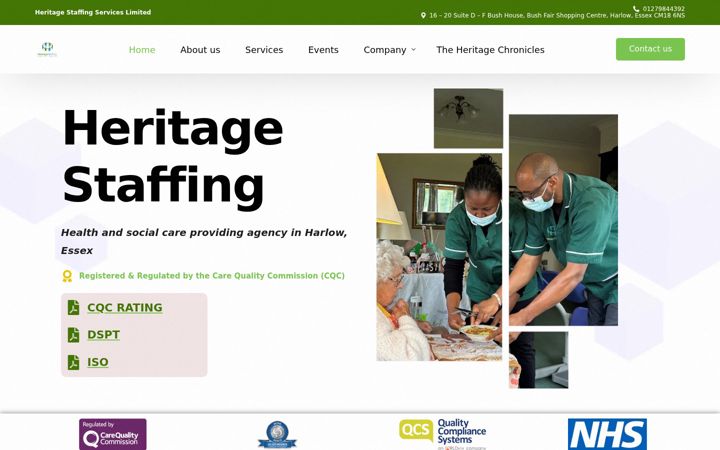 Screenshot of heritagestaffing.co.uk