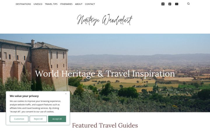 Screenshot of heritagewanderlust.com