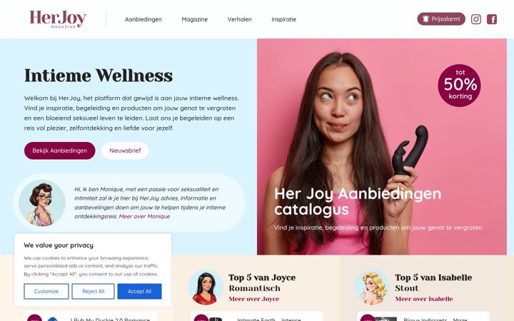 Screenshot of herjoy.nl