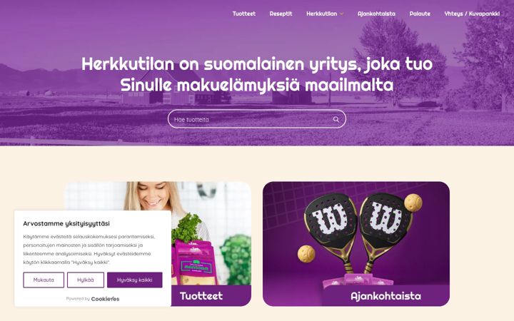 Screenshot of herkkutilan.fi