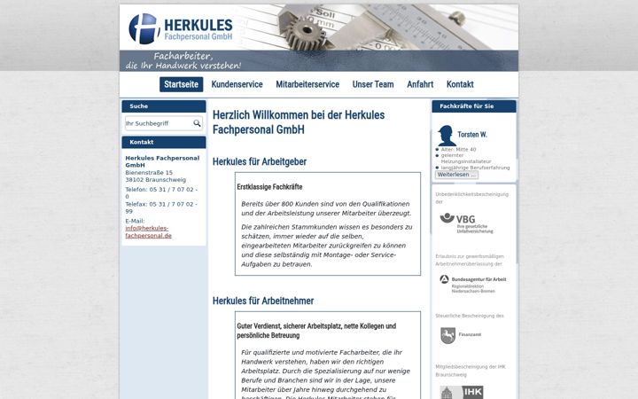 Screenshot of herkules-fachpersonal.de