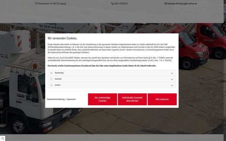 Screenshot of herkules-lift-leipzig.de