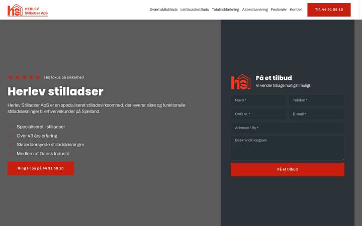 Screenshot of herlevstilladser.dk
