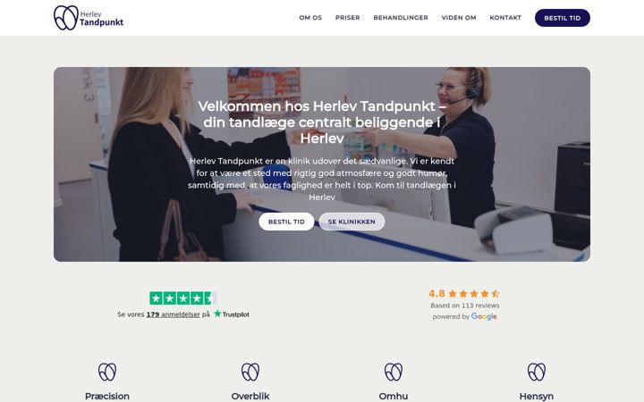 Screenshot of herlevtandpunkt.dk