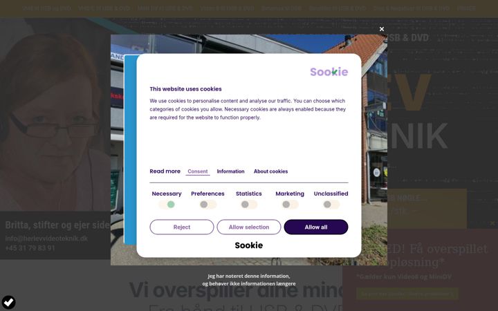 Screenshot of herlevvideoteknik.dk