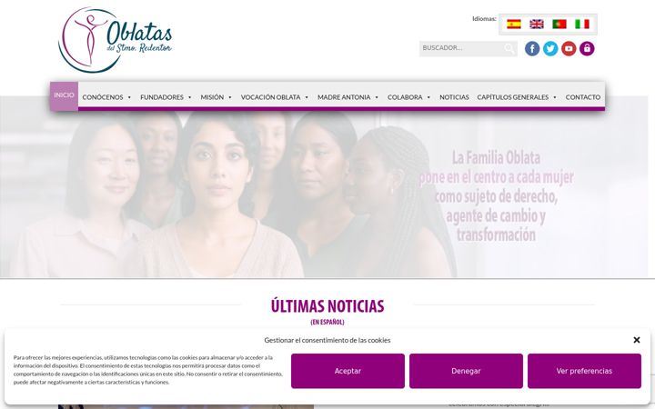 Screenshot of hermanasoblatas.org