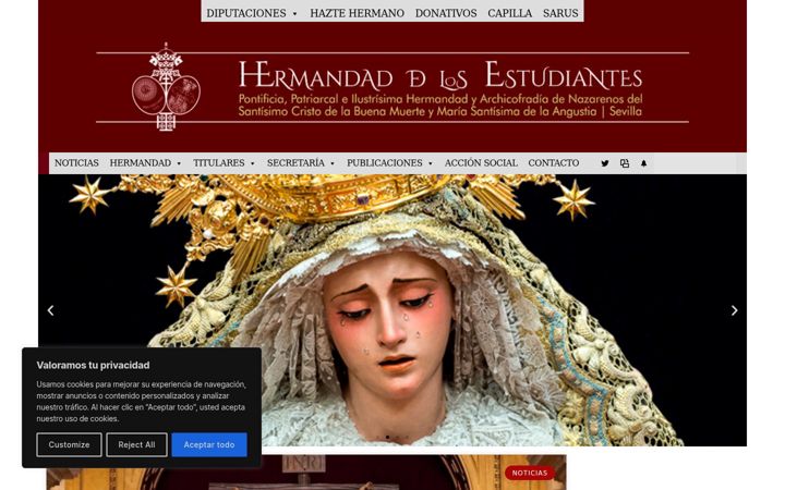 Screenshot of hermandaddelosestudiantes.es