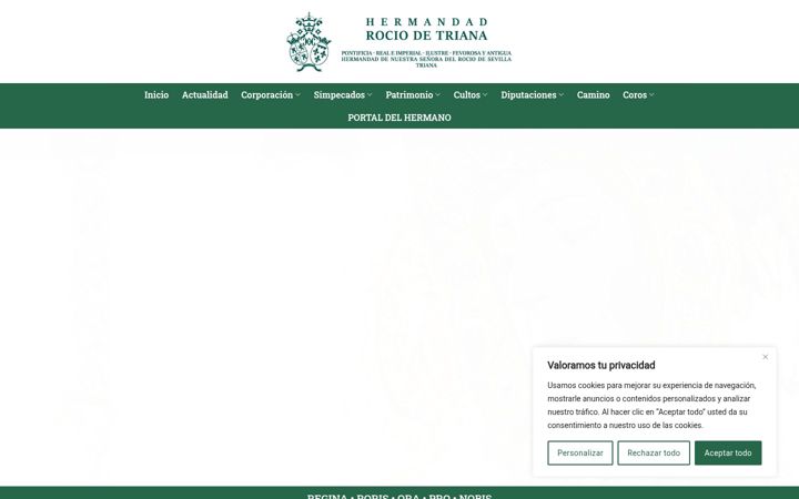 Screenshot of hermandadrociodetriana.org
