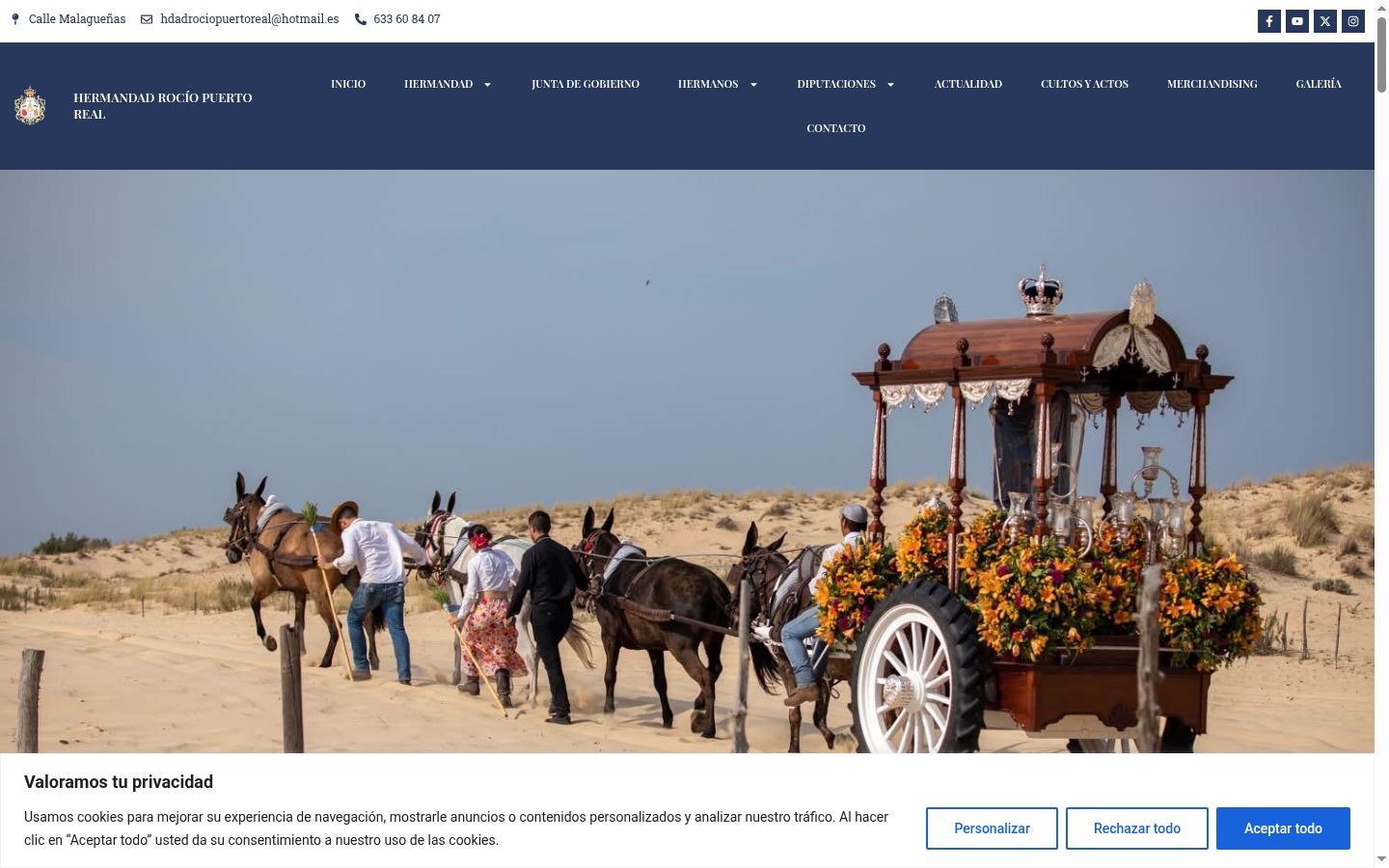 Screenshot del banner di consenso mostrato prima di qualsiasi interazione