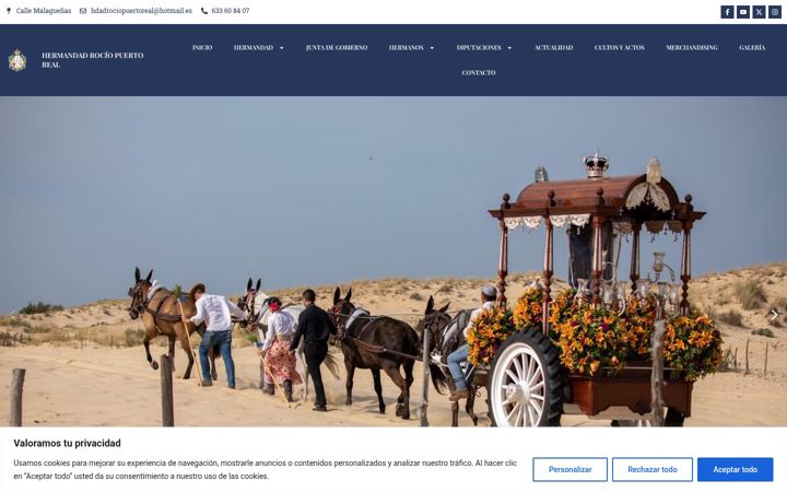 Screenshot of hermandadrociopuertoreal.es
