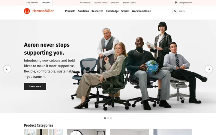 Screenshot of hermanmiller.com.br