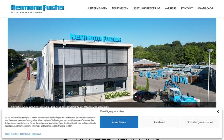 Screenshot of hermann-fuchs-bau.de
