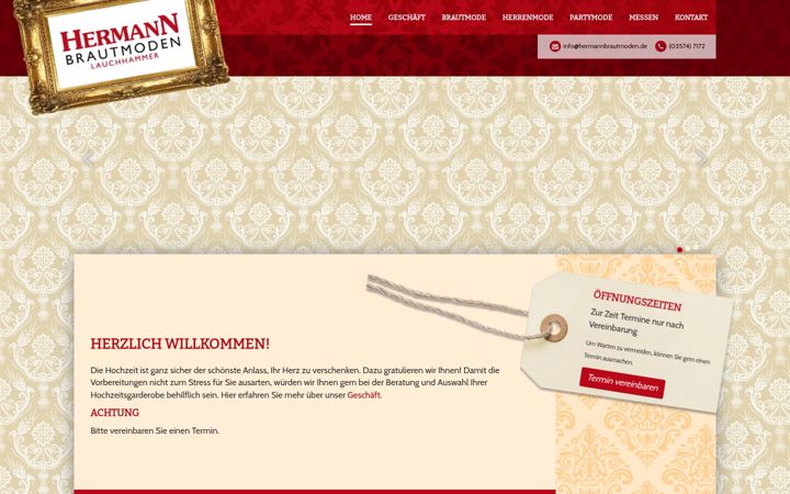 Screenshot of hermannbrautmoden.de