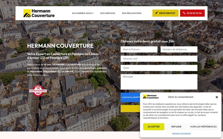 Screenshot of hermanncouverture.fr