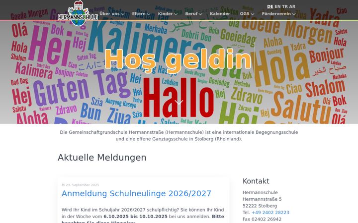 Screenshot of hermannschule.de