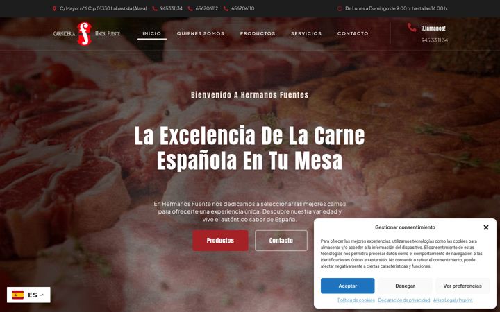 Screenshot of hermanosfuente.com