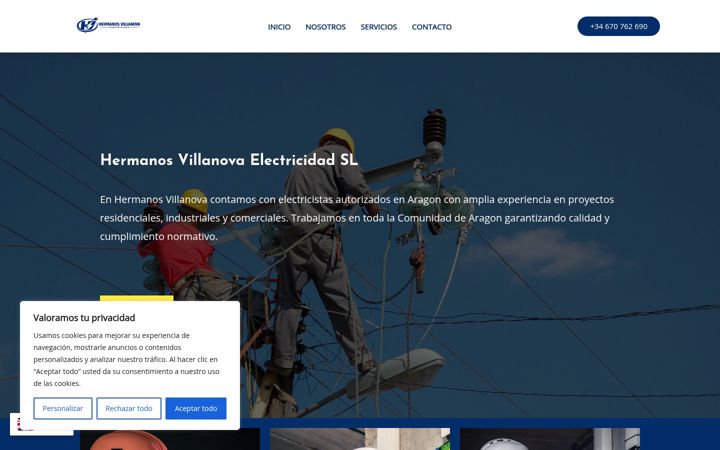 Screenshot of hermanosvillanovaelectricidad.com