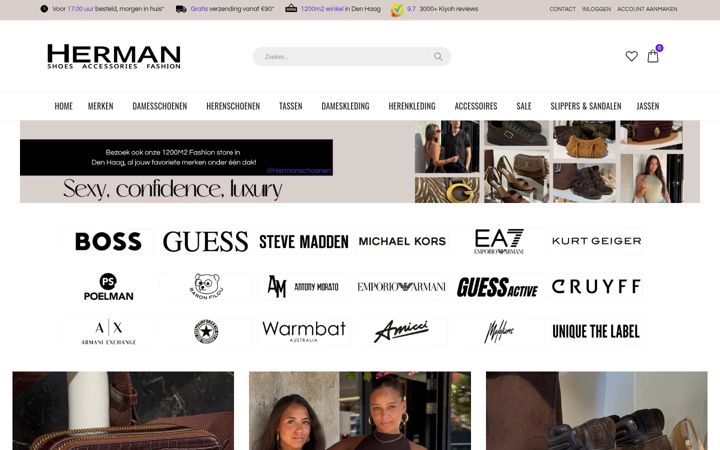 Screenshot of hermanschoenen.nl