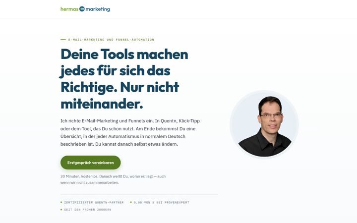 Screenshot of hermas-marketing.de