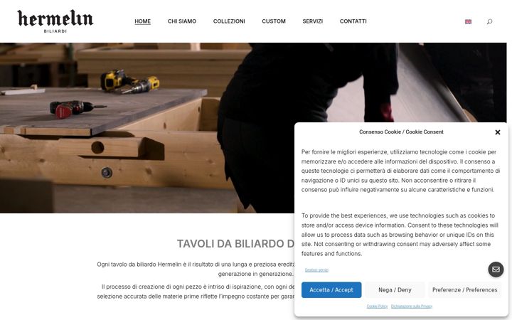 Screenshot of hermelinbiliardi.it