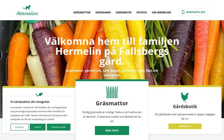 Screenshot of hermelins.se