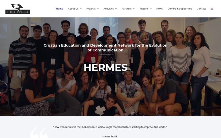Screenshot von hermes.hr